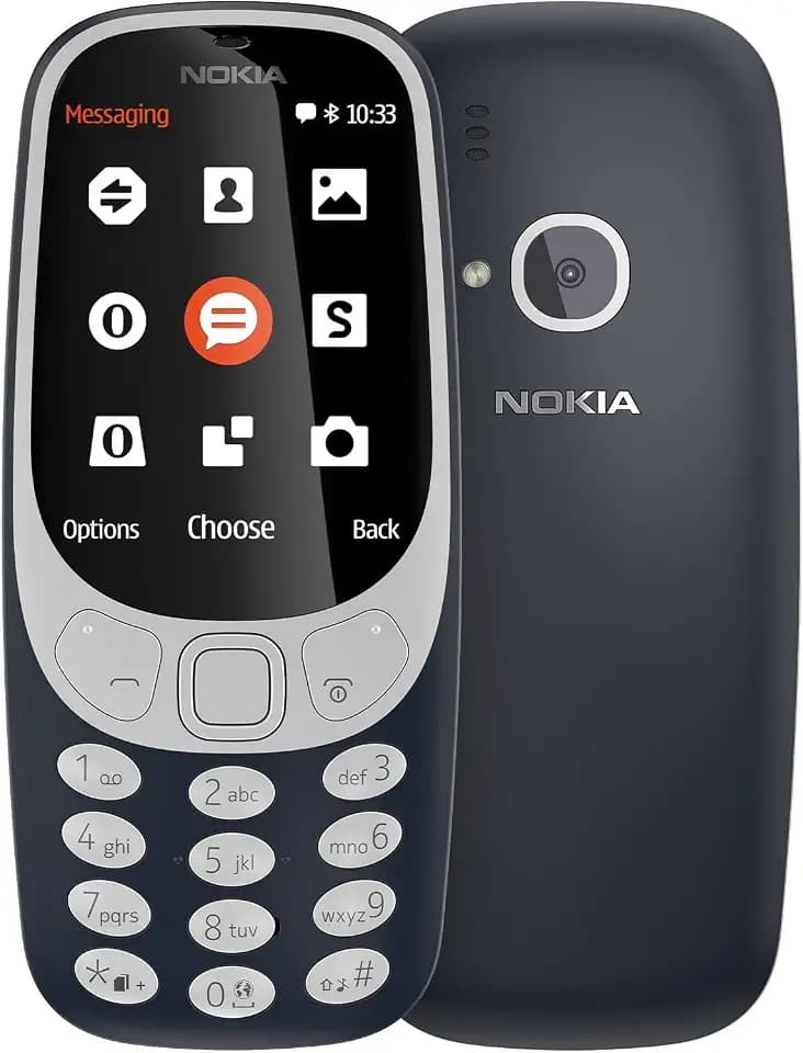 Nokia 3310 2G Mobiltelefon (2,4 Zoll Farbdisplay, 2MP Kamera, Bluetooth, Radio, MP3 Player, Dual SIM) Dark Blue, Dark Blau, 0.016