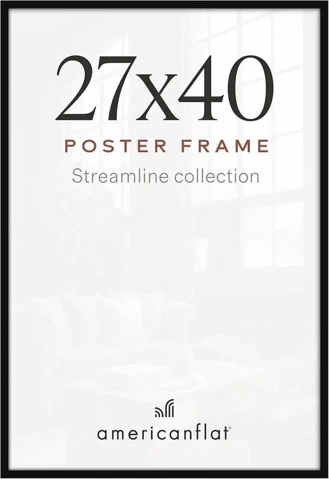 Americanflat 27x40 Poster Frame - Slim Molding - Black