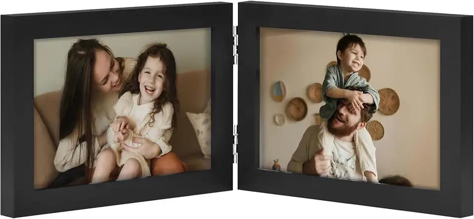 decorUhome Double 6x4 Picture Frame Horizontal, Black