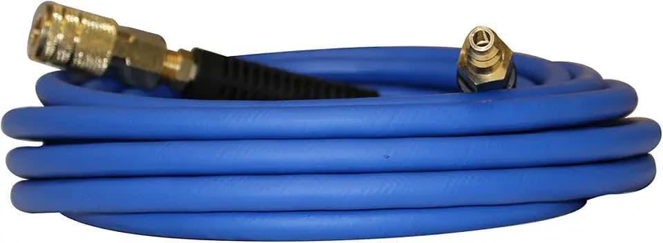 California Air Tools HFH25.25 Hybrider Flex 1/4in 25ft Hybrid Air Hose with Quick Connect Air Fittings , Blue