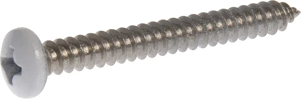 Hillman 44446 8 x 2-1/2-Inch White Pan Head Phillips Sheet Metal Screw, Stainless Steel, 15-Pack