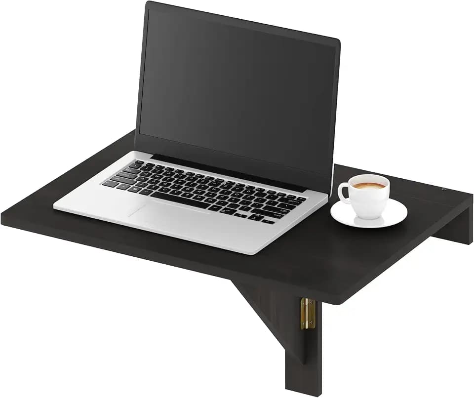 Furinno HERMITE Wall Mount Folding Table, Floating Table, Espresso