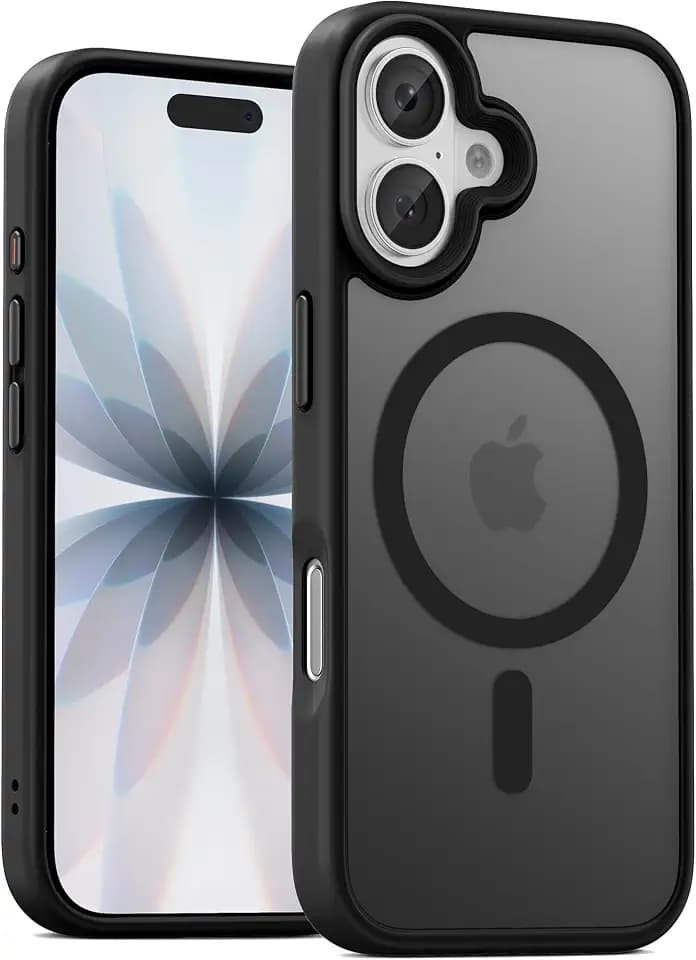 UNBREAKcable für iPhone 17 Hülle für MagSafe, Vollständiger Kameraschutz, Eingebauter Magnetring, Stoßfest Kratzfest Transluzente Matt Handyhülle für iPhone 17 Case 6,3 Zoll, Schwarz