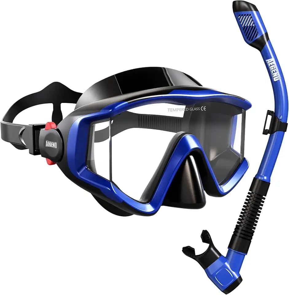 Aegend Snorkeling Gear Set for Adults with Mask & Snorkel & Travel Mesh Bag