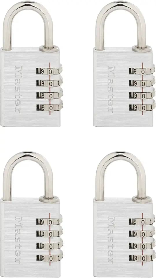 Master Lock Set Your Own Combination Padlock, 4 Pack, Silver 643EC4