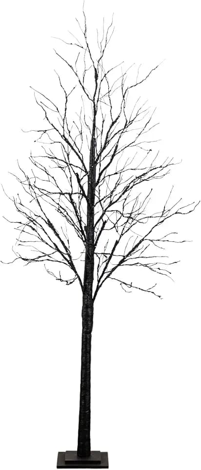Nearly Natural 7ft Pre-Lit Black Twig Halloween Tree with 390 LED Lights