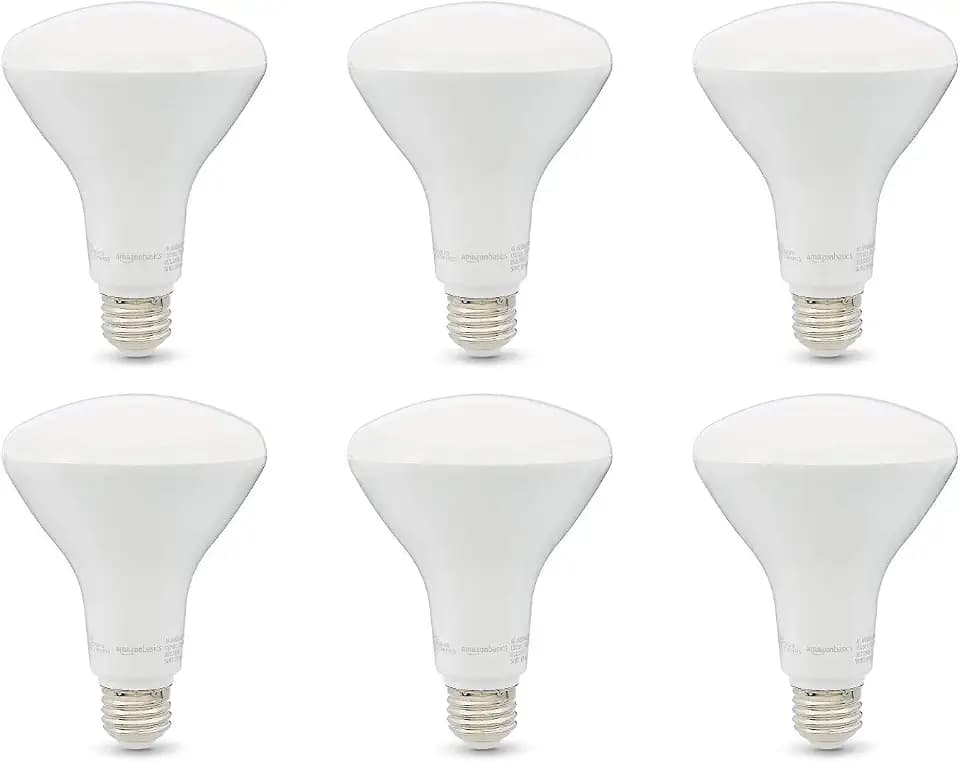 Amazon Basics BR30 LED Light Bulbs, 65W Equivalent, 11W E26 Standard Base, Soft White 2700K, Dimmable, 10,000 Hour Lifetime, 6-Pack