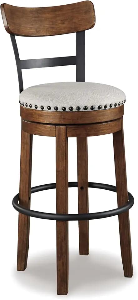Signature Design by Ashley Valebeck Swivel Bar Stool with Back, 30 in
