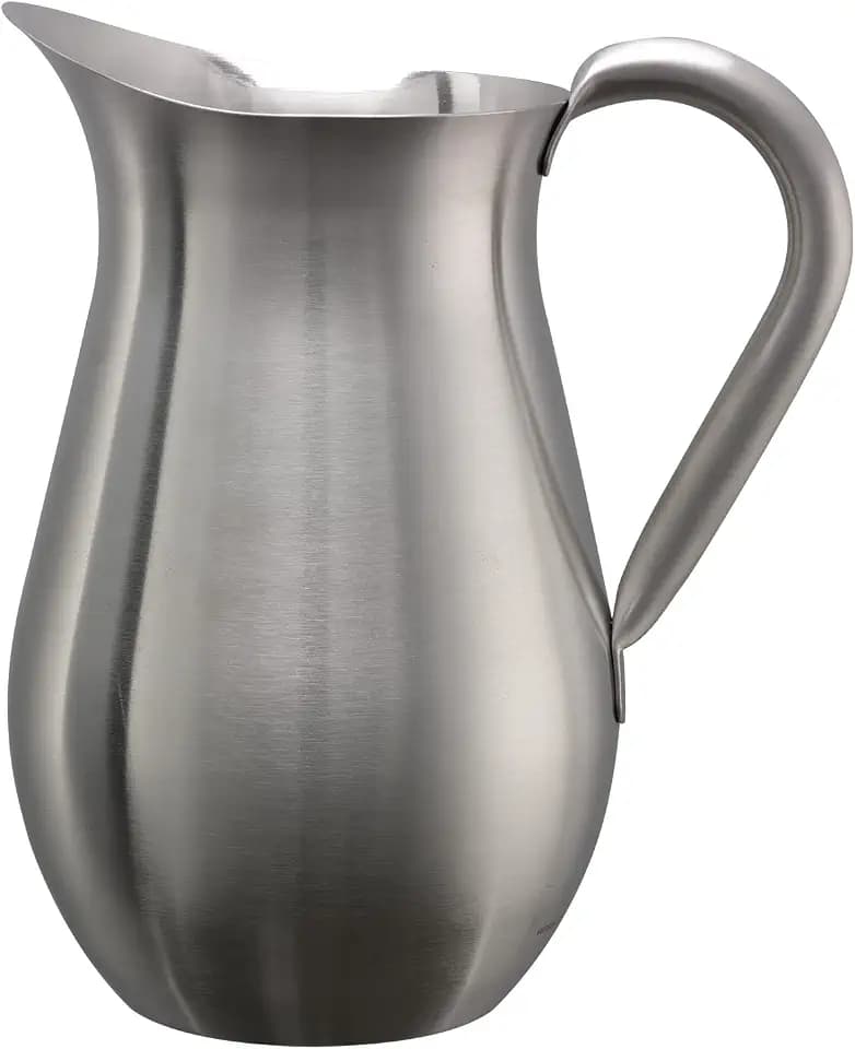 Service Ideas Bell Pitcher, 67.6oz, Stainless Steel