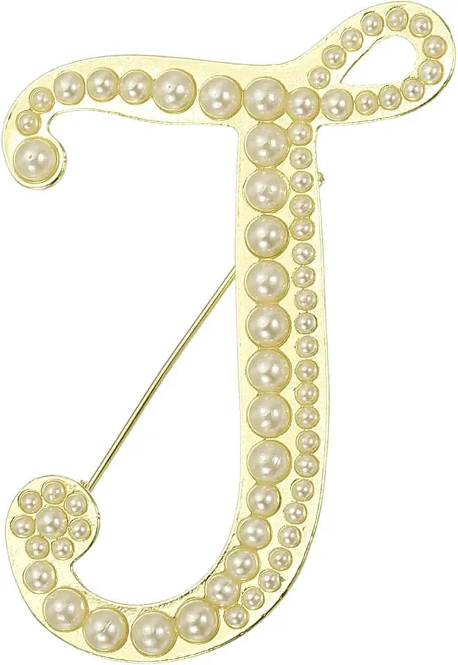 PATIKIL Letter Brooch Pins, Pearl Initial Alphabet Letter Lapel Badges Pin for Women Men Girl Wife Suits Clothes Dress Bouquet Coat Hat Bag Craft Party