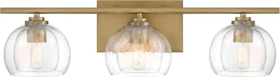 Minka Lavery 2723-732 Glint 3 Light 24" Wide Bathroom Vanity Light - Legacy Brass with Clear Seeded Glass