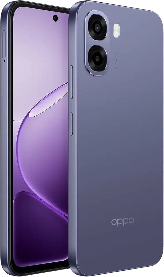 Oppo A6x 5G Smartphone, 6.75 Zoll 120Hz Display, 6500 mAh Akku, 128 GB Speicher, 4 GB RAM, Dimensity 6300, IP64 Wasserdicht, Schwarz-Lila
