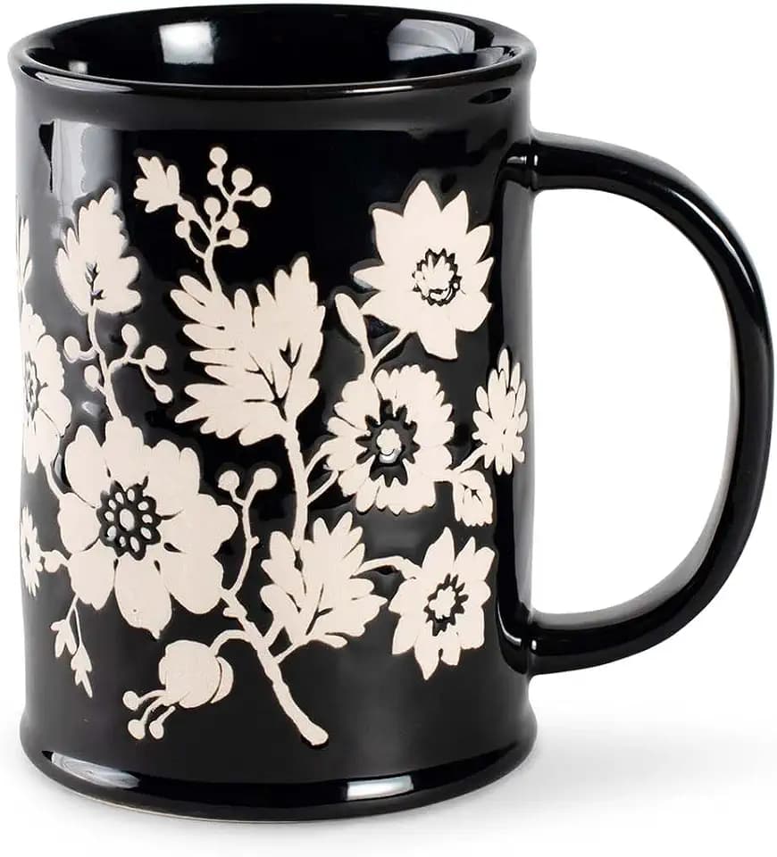 Fringe Studio Stoneware Memento Tall Mug, JOLIE 3.35" DIA X 4.5" H, 13 FL.OZ, Memento Collection (436003)