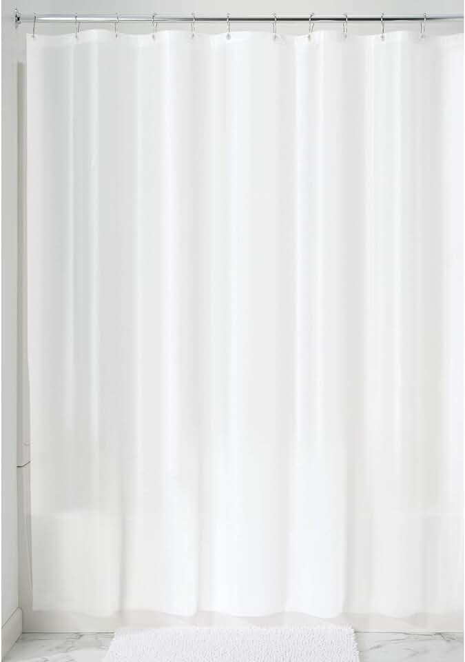 iDesign Waterproof PEVA Bathroom Shower Curtain Liner - 72" x 72", White