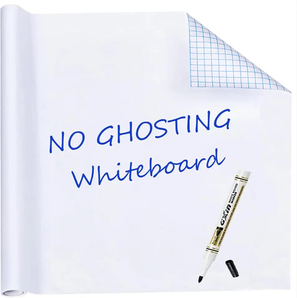 HAMIGAR White Board Dry Erase, 18" x 79" Peel and Stick Paper, No Ghosting