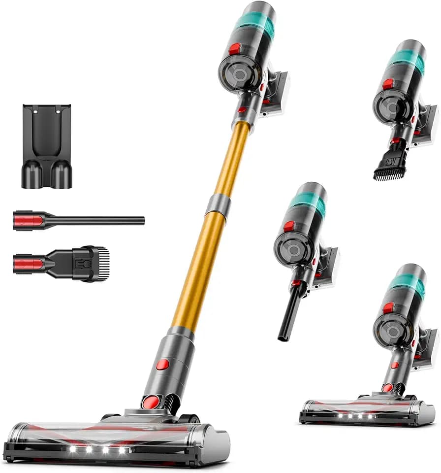 Self-Standing Vacuum Cleaner, Self-Standing, HD Display, Rechargeable Vacuum for Pet Hair-Green