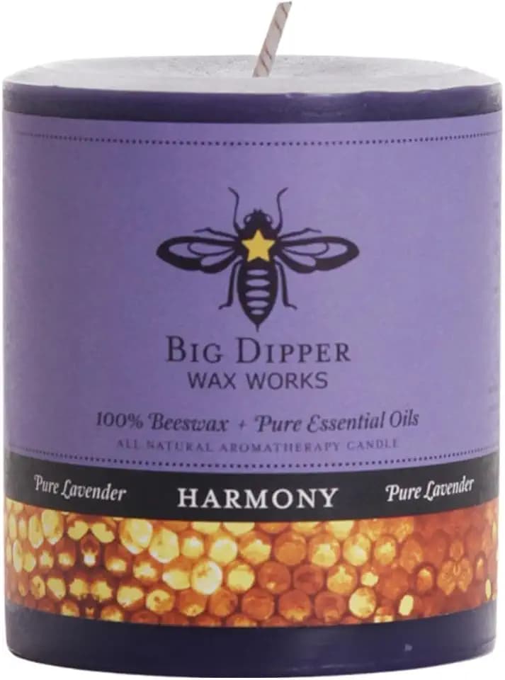 Big Dipper Wax Works Aromatherapy Pillar Candle, Harmony 3 x 3.5in