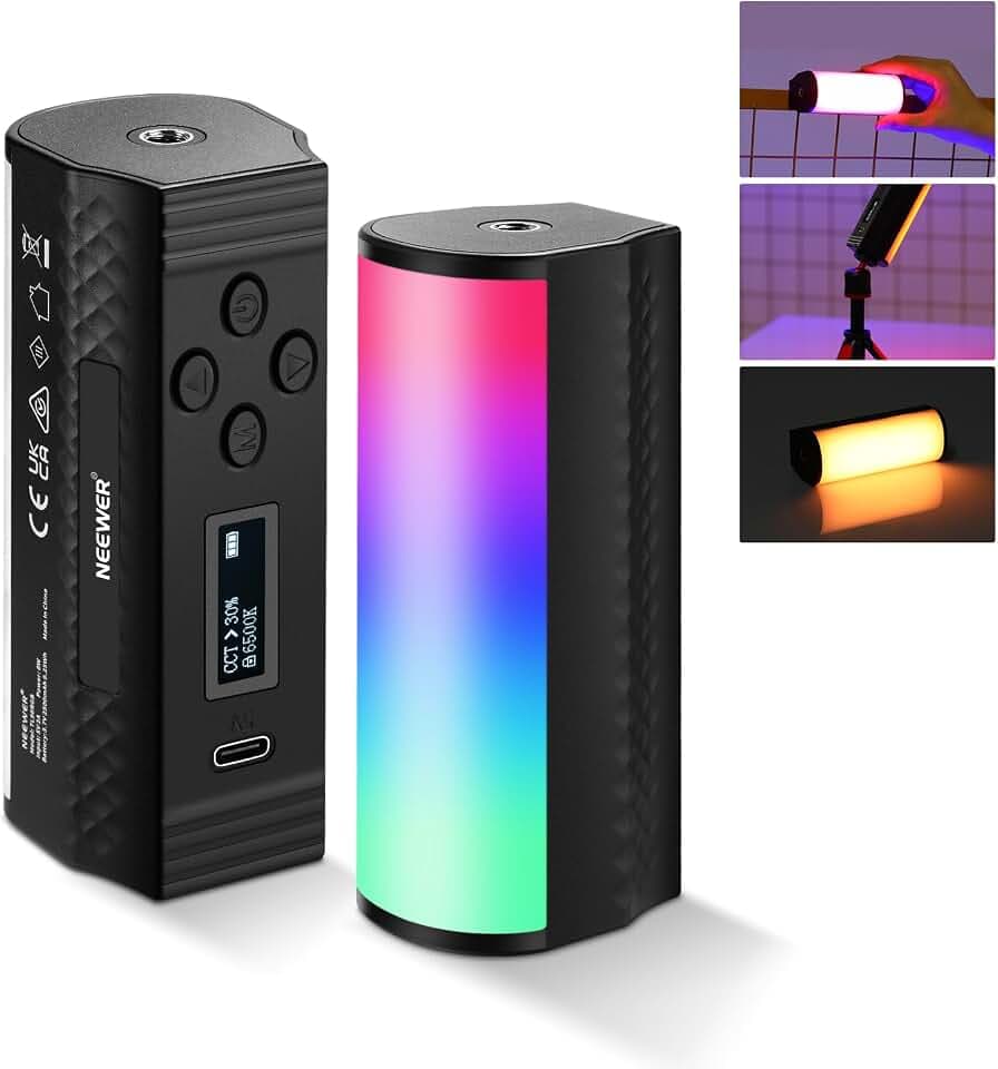 NEEWER Basics Magnetisch Handheld Lichtstab 360° Voll RGB Mini LED, TL96RGB | Videoleuchte Stick, 2500mAh Akku, 2500K-8500K Dimmbar, Kamera Tube Licht für Studio Fotografie TikTok YouTube Vlog