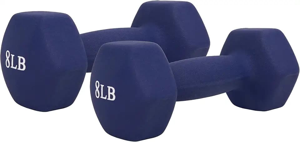 Sunny Health & Fitness Neoprene Hex Dumbbell for Home Gym 2-10 lb Pair