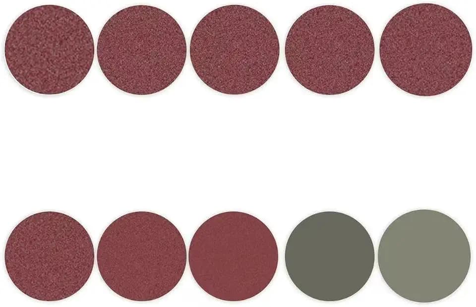 10 sheets of 5.9-inch sandpaper in various grits: 80, 400, 600, 120, 240, 800, 1000, 2000, 3000, and 5000. Suitable for sharpening, grinding, and polishing wood, stone, and metal.