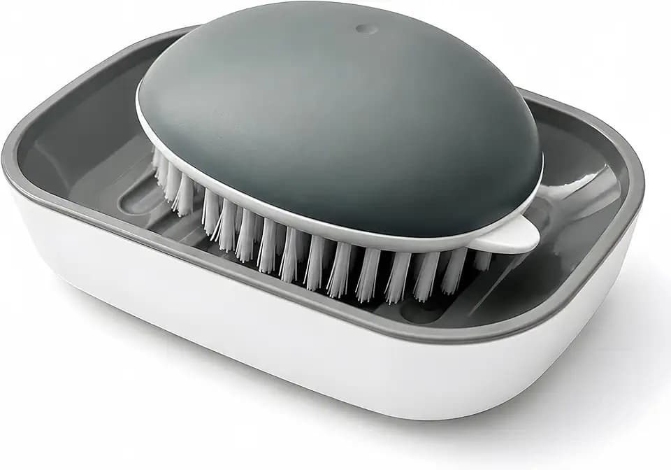 Vegetable Brush Scrubber,Fruit & Potato Scrubber Brush,Vented Box,Gray
