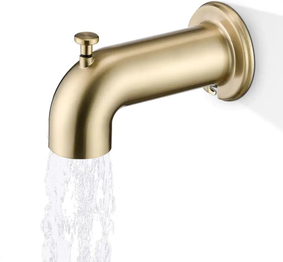 Slip-On Bathtub Spout, Fit for 1/2 Inch Slip Pipe, Brushed Gold