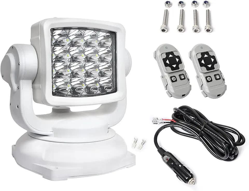 EXZEIT 80W Led Searchlight for Boat Marine, Remote Searchlight