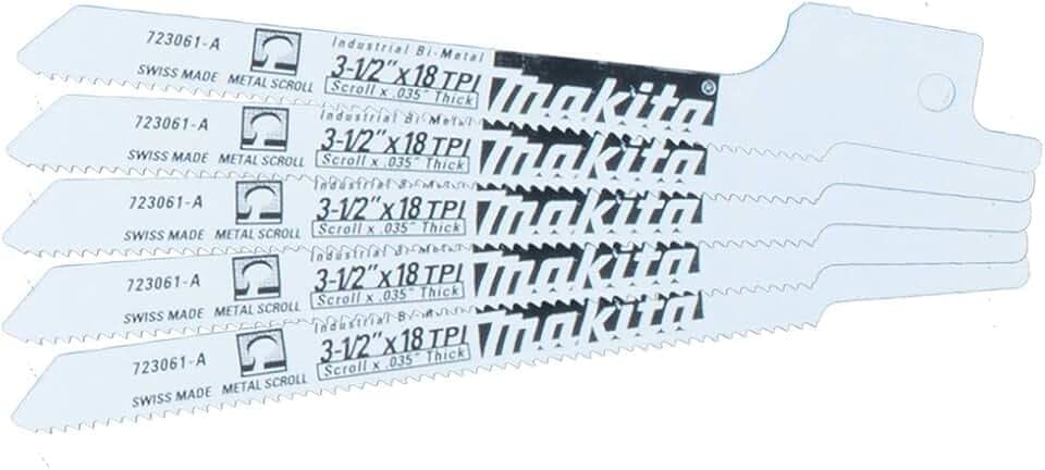 Makita 723061-A-5 3-1/2-Inch 18-TPI Metal Cutting Reciprocating Saw Blade