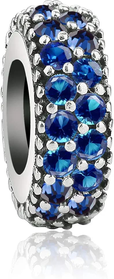 Inspiration Pave Spacer Charm 12 Birthstone Bead Birthday Gift for Pandöra Bracelet