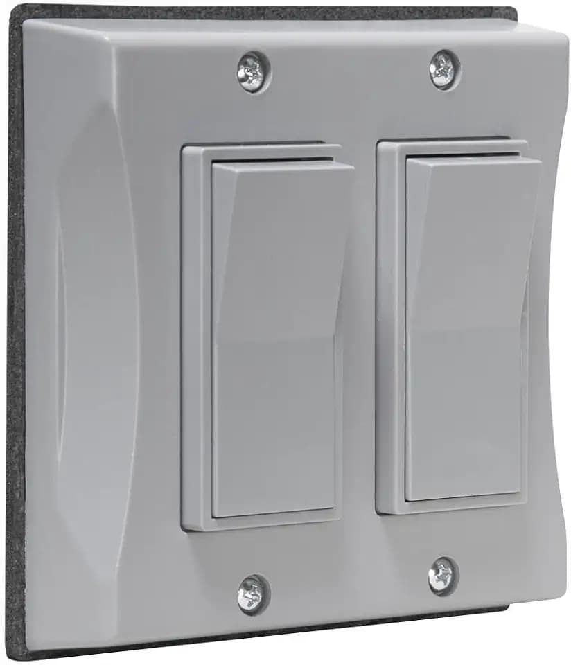 Hubbell 5127-0 2-Gang Weatherproof Cover, Vertical, Decorator, Gray, Shrink