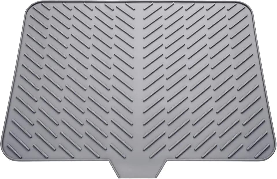 Silicone Dish Drying Mat for Kitchen Counter, Gray-1pcs, 23" x 17"
