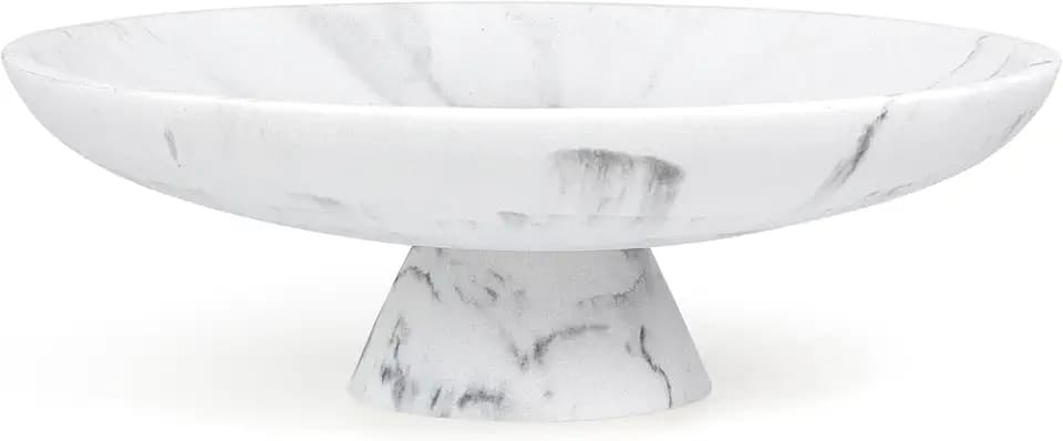 YMXYJM Modern Pedestal Decorative Bowl, Large Resin Fruit Bowl, white