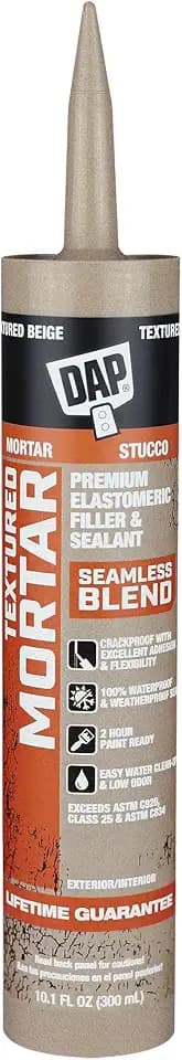 DAP Textured Mortar Premium Elastomeric Latex Filler & Sealant, Beige, 10.1 Oz (7079810081)