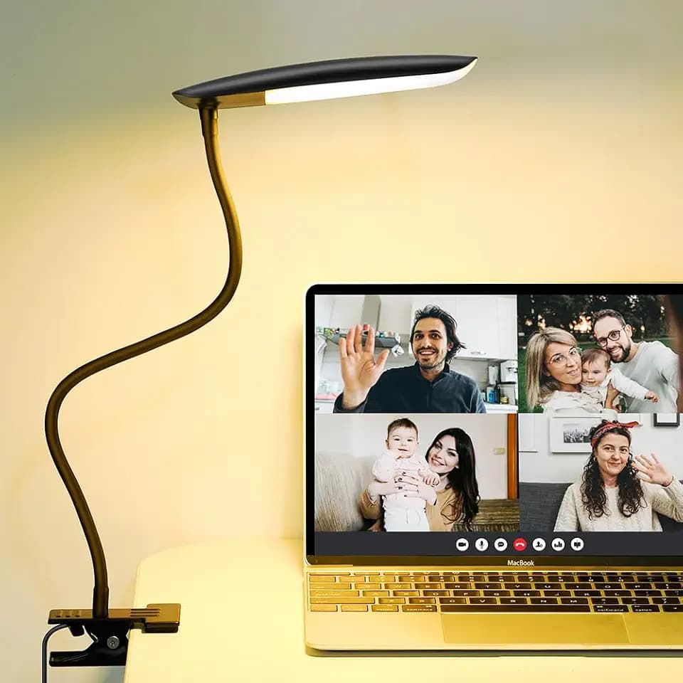 LiFMIRA Clip on Lamp USB Reading Light 3 Color Modes 3000-6000K 8W 40 LED