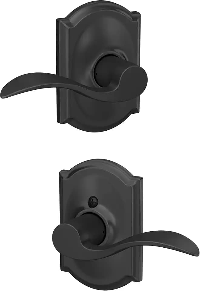 SCHLAGE Accent Hall/Closet Passage Door Handle, Reversible, Matte Black