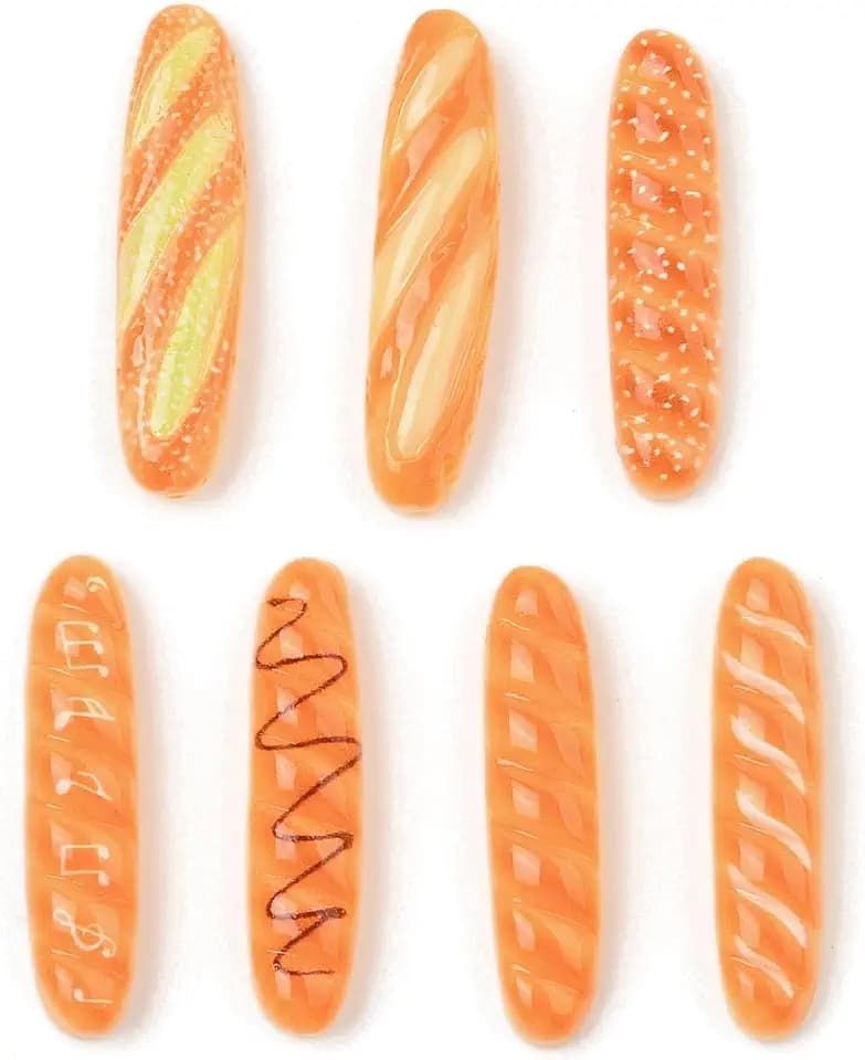 LiQunSweet 100 pcs Bread Theme Resin Cabochons Breakfast Baking Dessert Sweet Imitation Food No Hole Beads for DIY Jewelry Embellishment Craft Phone Bag Shoes