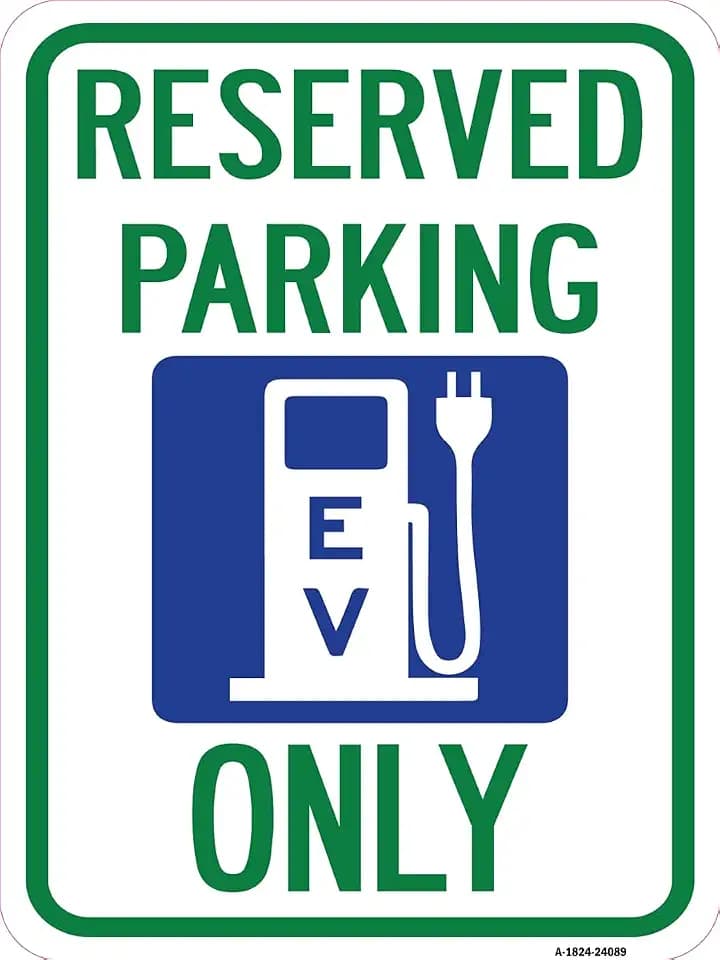 Ev Only (With Electric Vehicle Charging Station Graphic) | 18" X 24" Heavy-Gauge Aluminum Rust Proof Parking Sign | Protect Your Business & Municipality | Made in The USA