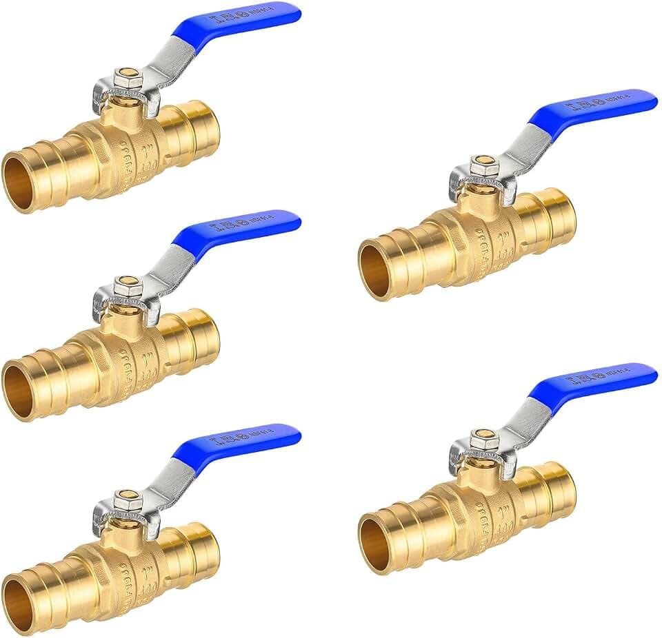 5-Pack Niikappu Ball Valve 1" Pex A Shut Off Valve Blue