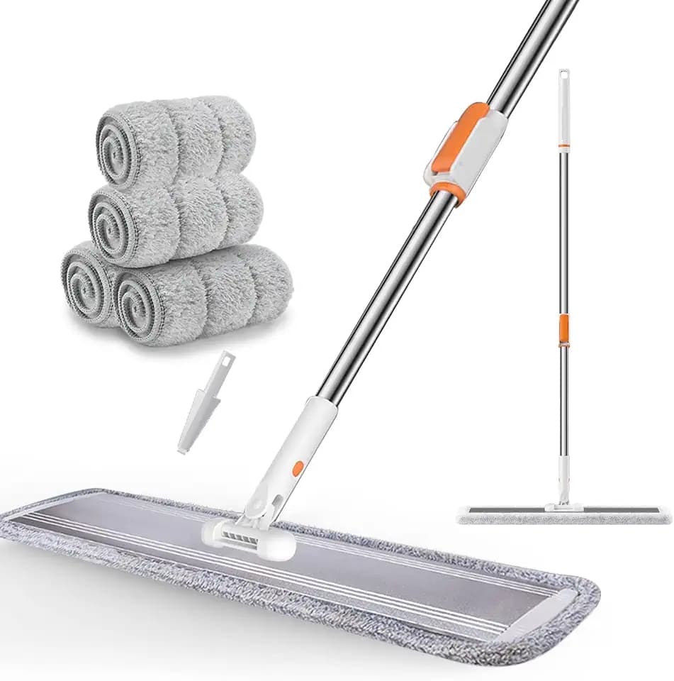 Flat Dust Mop 32 in Commercial Microfiber Mop Floors Heavy Duty
