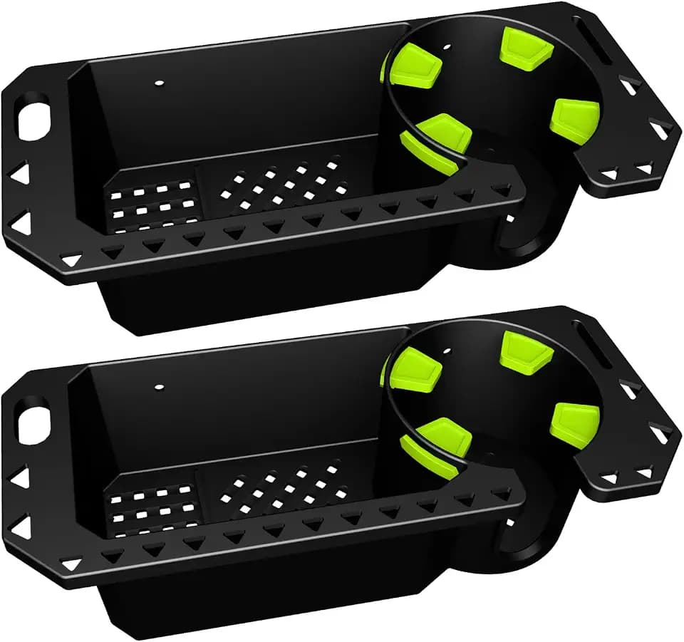 Gocozer Boat Cup Holder with Rubber Tab, Universal Boat Storage Organizer - 2 Ways Installation: Drill or Adhesive