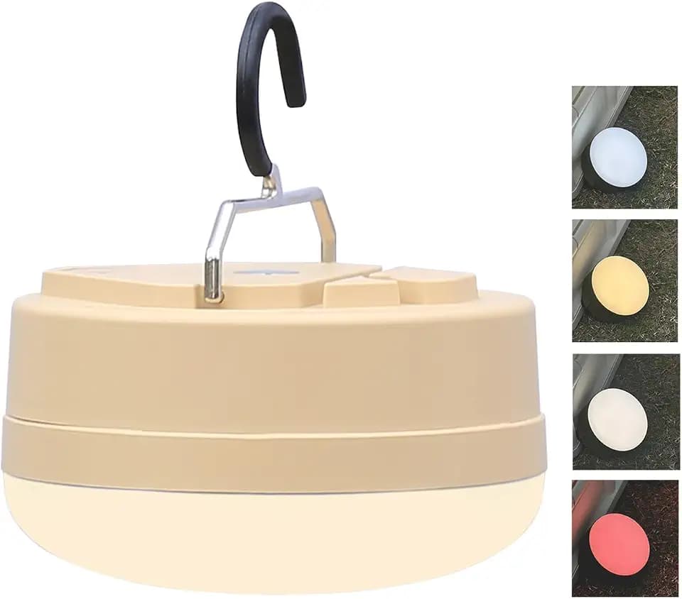 LED Camping Light,4Modes Portable AA Battery Powered Hanging Tent Lantern with Magnetic Base and Foldable Hook for Emergency Use or Campsites, Survival Kit (Without Batteries)