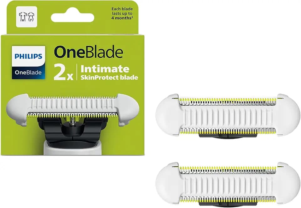 Philips OneBlade QP229/50 Skin Protect Ersatzklinge, für OneBlade Elektrorasierer und Trimmer, langlebiger Edelstahl, Trimmen und Rasieren mit extra Hautschutz, 2 Stück