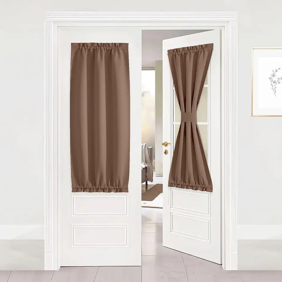 NICETOWN Cappuccino French Door Small Window Curtains for Privacy