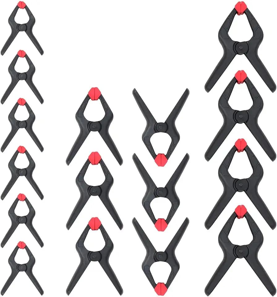 WORKPRO 16-Piece Nylon Spring Clamp Set for Woodworking and DIY Projects