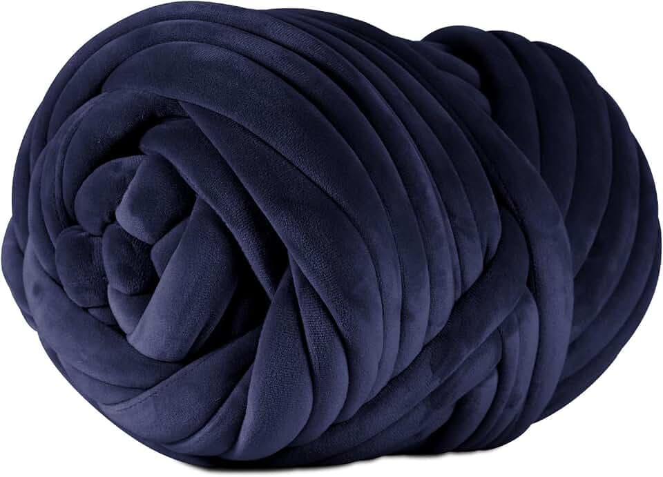 Super Soft Velvet Bulky Yarn, Navy Blue, 2.2 LBS, 36 Yards