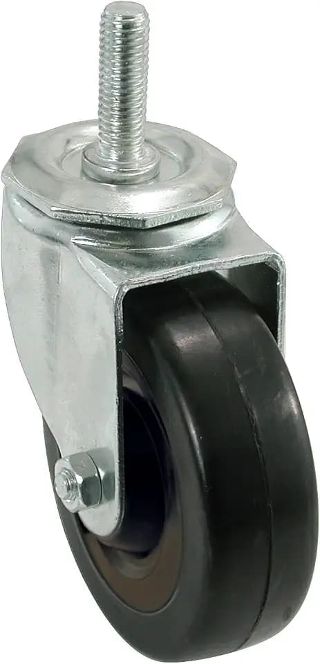 Shepherd Hardware 9023 4-Inch Soft Rubber Swivel Stem Caster, 1/2-Inch Stem Diameter, 200-lb Load Capacity