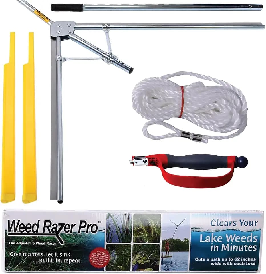 Jenlis Weed Razer Pro Lake Weed Cutter, Adjustable 30"-62" Cut Width