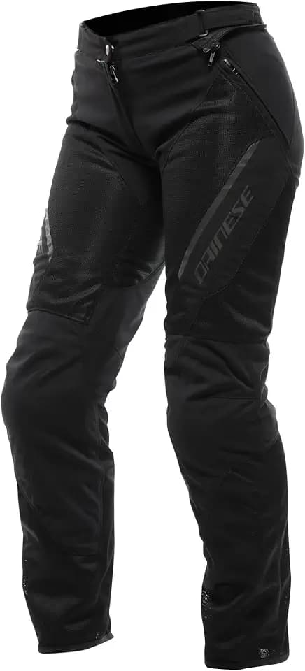 Dainese - Drake 2 Super Air Tex Pants Wmn, Belüftete Motorradhose, Stoff, für die Sommer-Saison, mit abnehmbaren Protektoren, Frau, Schwarz/Schwarz, 50