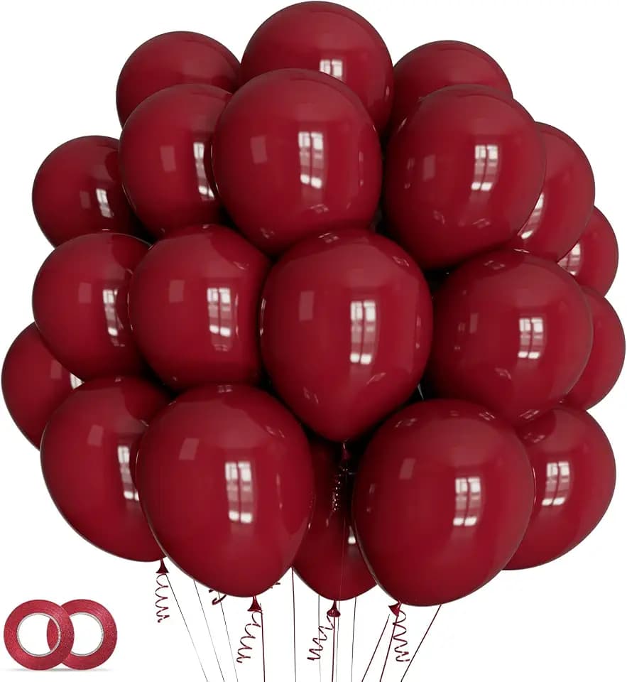 100pcs Burgundy Balloons 12inch Dark Red Maroon Party Latex Balloons