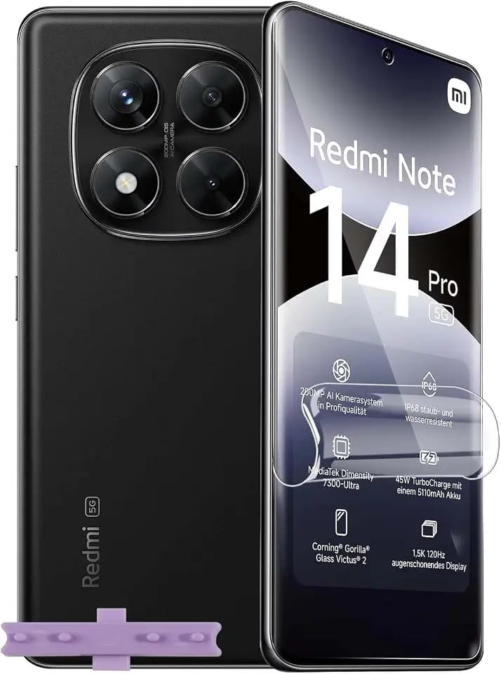 Hydrogel Diplayschutzfolie für Xiaomi Redmi Note 14 Pro 4G/5G, Note 14 Pro+/14 Pro Plus 5G mit Positionierhilfe, 2 Stück Weiche TPU Schutzfolie, Flexible Folie Fingerabdrücke Entsperren Film